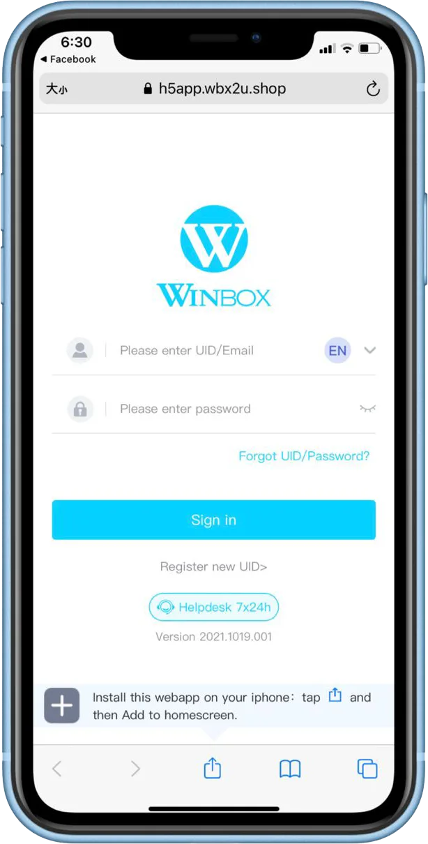 h5 winbox register web version